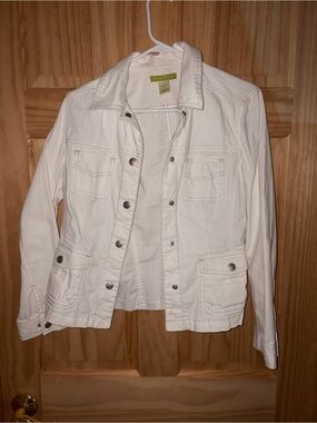 Sigrid Olsen White Denim-Style Jacket